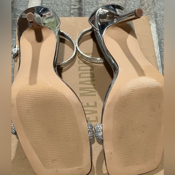 Steve Madden Shoes Steve Madden Confeti Silver Ankle Strap Evening